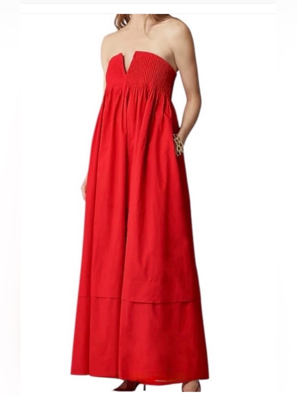 NWT J Crew Strapless Cotton Maxi Dress Sz 8 - Picture 2 of 10